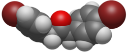 Van der Waals space-filling model of Bis(4-bromobenzyl) ketone