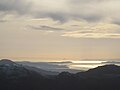 Inverkip power station chimney, seen in 2009 from Ben Vorlich (Loch Lomond).