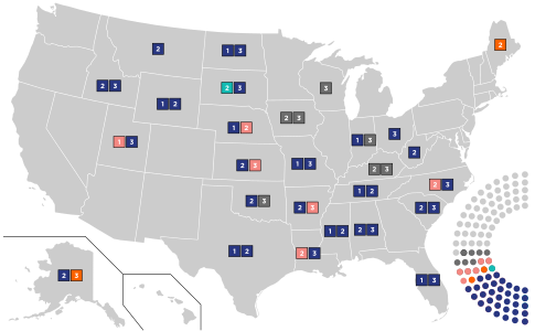 Endorsements by incumbent Republicans in the U.S. Senate.   Endorsed Donald Trump (33)   Endorsed Nikki Haley (2)   Endorsed Tim Scott (1) (withdrawn)   No endorsement (6)   Declined to endorse a candidate (7)