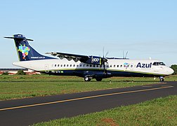 An ATR 72-600 of Azul Brazilian Airlines at São José do Rio Preto Airport, Brazil