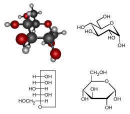 Struktuurformule van D-(+)-glukose