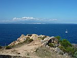 Bonifaciosundet sett från Capo Testa i Santa Teresa Gallura på Sardinien.