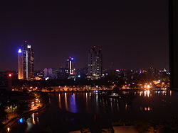 The skyline of Colombo at night