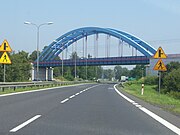 Viaduct of the Central Rail Line in Huta Zawadzka before intersection with DK 70 outside Mszczonów