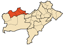 Map of Oran Province highlighting Aïn El Turk District