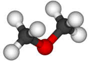 ジメチルエーテルの球棒モデル{{{画像alt1}}}