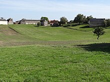 paysage du hameau du Faget montrant un affaissement typique de doline