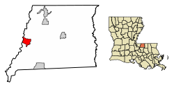 Location of Jackson in East Feliciana Parish, Louisiana.