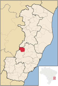 Localização de Laranja da Terra no Espírito Santo