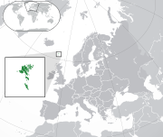 Map showing the Faroe Islands in Europe