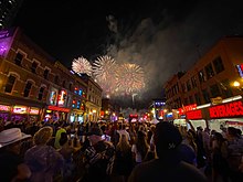 Fireworks show on Broadway on July 4
