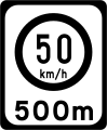 50 km/h speed limit ahead