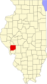 Map of Illinois highlighting Greene County