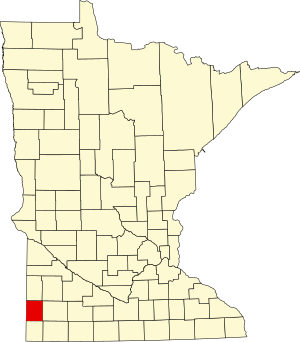 Map of Minnesota highlighting Pipestone County