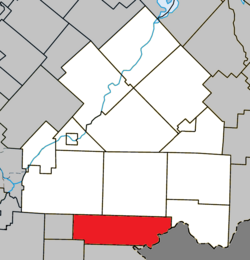 Location within Le Haut-Saint-François RCM