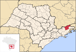 Location of Microregion of Guaratinguetá in the state of São Paulo