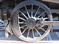 A driving wheel on a steam locomotive at the Mid-Continent Railway Museum, North Freedom, Wisconsin