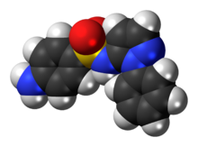 Space-filling model of the sulfaphenazole molecule