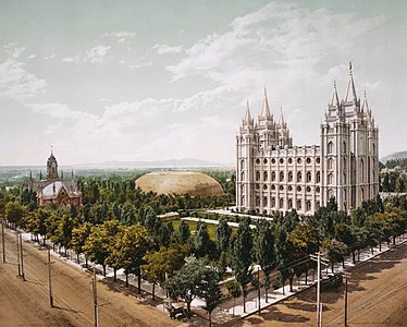 Temple Square, by William Henry Jackson (edited by Tom dl and Mmxx)