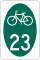 New York State Bicycle Route 23 marker