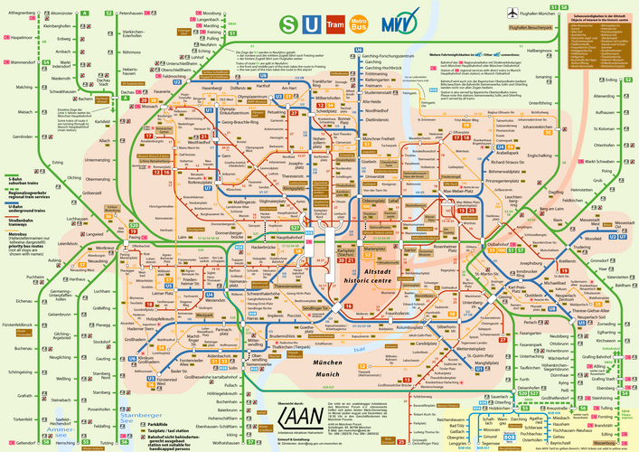 Схема городского транспорта Мюнхена (по состоянию на 2006 год)