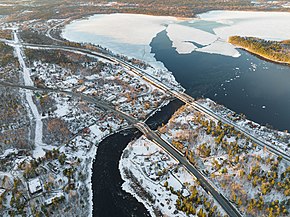 Зимний вид на Лосево с воздуха