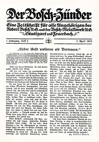 2. Ausgabe des Bosch-Zünders von 1919