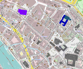 Ansgarikirche (lila), Überlagerung des Murtfeldt-Plans von 1796 mit dem heutigen Openstreetmap-Plan