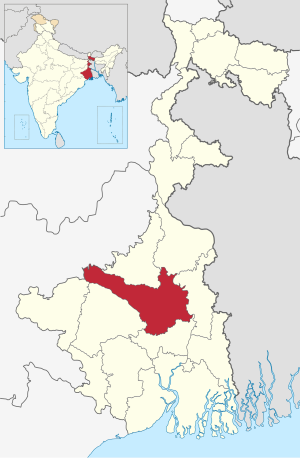 Location of Bardhaman district in West Bengal