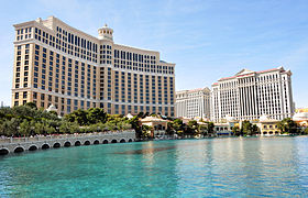 The Bellagio (left) and Caesar's Palace (right)