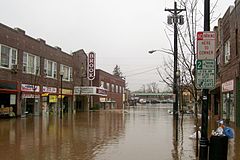 The Raritan River flooding Bound Brook, Spring Nor'easter, April 16, 2007