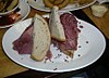 A corned beef sandwich from the Carnegie Deli