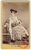 Actor Matei Millo dressed in a theatrical costume featuring an imitation işlic, 1860s