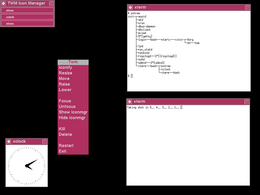 TWM con un classico schema di colori marrone, in esecuzione in Debian