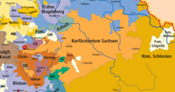   1648年威斯特伐利亚和约後的薩克森，位於神圣罗马帝国境內 威斯特伐利亚和约後的神聖羅馬帝國