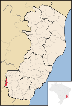 Location of Dores do Rio Preto in the State of Espírito Santo