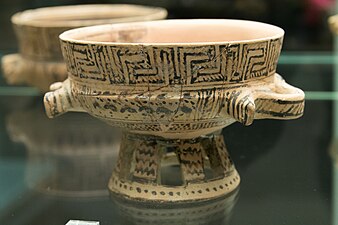 Geometric bowl decorated with a meander, 730–720 BC, ceramic, Kinský Palace, Prague, Czech Republic