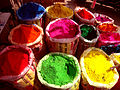 Colours for Dol. Abir on sale at a market
