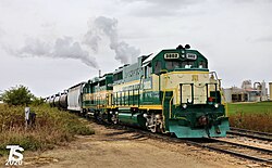 Picture of IARR diesel locomotive 3802 in Cleves, Iowa, 30 October 2020