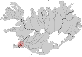 Localização de Kópavogur na Islândia