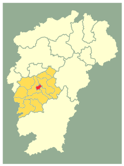 Location in Ji'an City and Jiangxi