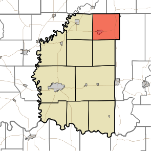 Location of Madison Township in Daviess County