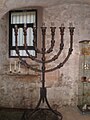 A menorah seen inside the synagogue