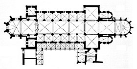 Grabado de la planta recogido en Die kirchliche Baukunst des Abendlandes (1892-1901), de Dehio-von Bezold