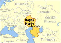 Approximate territory of the Nogai Horde at the end of the 15th century