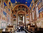 Interior of a chapel covered by frescos