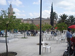 Public square with Great Mosque of Testour in the back