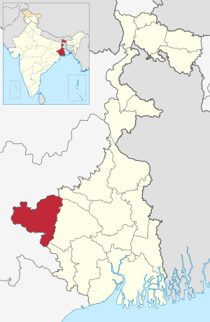 Location of Purulia in West Bengal