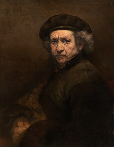 Self-Portrait with Beret and Turned-Up Collar, by Rembrandt