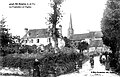 Saint-Séglin : l'église et le presbytère au début du XXe siècle (carte postale).